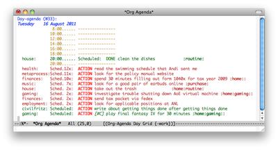 Org-Mode agenda view