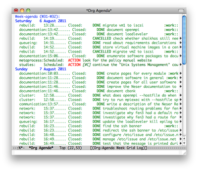 Org–Mode logbook view